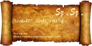 Szabó Szórád névjegykártya